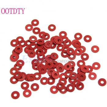 100Pcs Red M3 Flat Washers