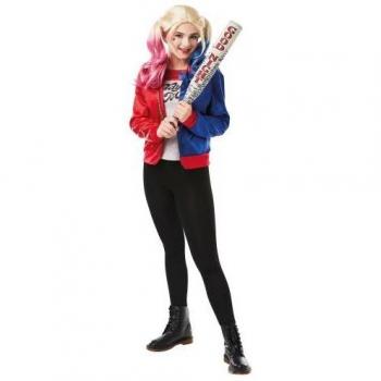 Vestido de Harley Quinn Infantil One Size Azul y Rojo