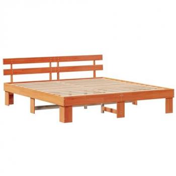 VidaXL Wachsbrauner Kiefernholz Bettrahmen 200 x 200 cm