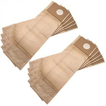 Replacement Paper Filter Bag Pack (10) for Nilfisk GU 455 Dual/VU500 by VHBW
