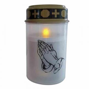 Silver Halo Grave Lamp – 12 cm, White, IP44, Non‑Rechargeable