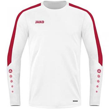 JAKO Herren Power Sweatshirt Weiß-Rot XXL