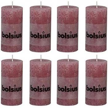 Bolsius Bougies piliers rustiques 100 x 50 mm vieux rose