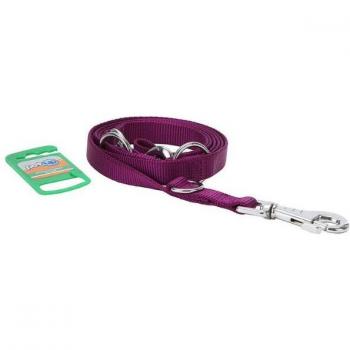 Guinzaglio Doppio da Addestramento in Nylon Viola 2 metri x 2,5 cm PetUp