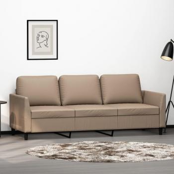 Sofá de 3 plazas de cuero sintético capuchino 180 cm