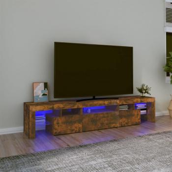 Mobile TV con Illuminazione LED Rovere Fumo 200x36,5x40 cm