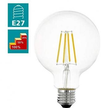 EGLO E27 G95 LED Leuchtmittel 6W 806lm 2700K 80Ra Filament Globe Stepdimmer