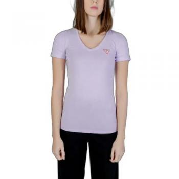 Camiseta Lila con Logo de Guess