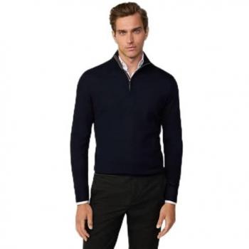 Maglione Merino Seta Hackett Blu Notte 2XL