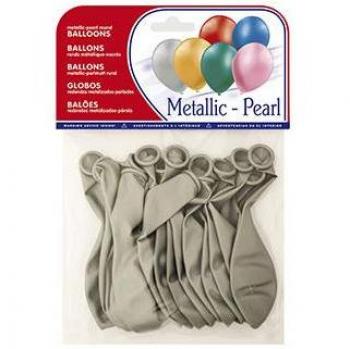 Globo 100% biodegradable metalizado plata 15 unidades