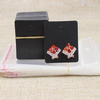 5*4cm Blank Earring Cards with 100 OPP Bags for Jewelry Display