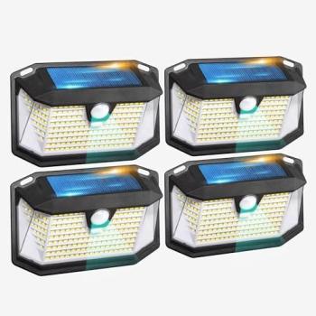 Lampe Extérieure SolarSpot 4 pièces – 202 LED, 600 Lumens, Trois Modes