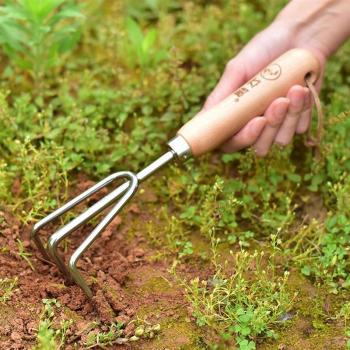Mini Gartenrechen mit Holzgriff