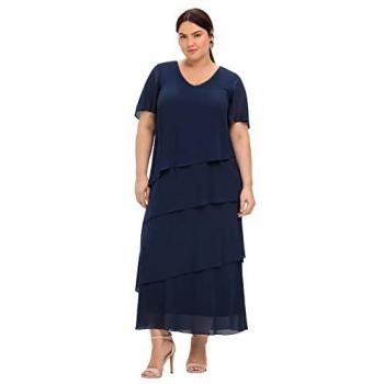 Cocktailkleid SHEEGO Große Größen Gr. 44, Normalgrößen, blau (marine), Damen
