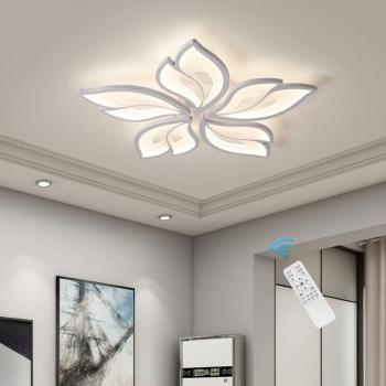 Ganeed Acrylic Leaf Ceiling Lamp, Remote Control – White