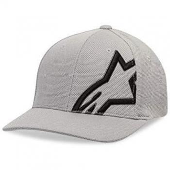 Alpinestars Herren FlexFit Cap: Technische Mesh-Kappe mit Visier, LXL, Silber-Schwarz
