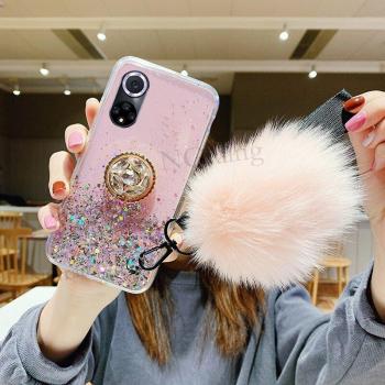 Soft TPU Luxury Case with Rhinestone and Strap for Huawei Honor 50 Min
