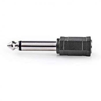 Mono-Audioadapter 6,35-mm-Stecker – 3,5-mm-Buchse Schwarz