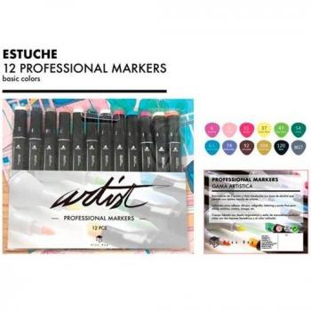 Rotulador Alex Bog Lettering Doble Punta Basic 12 Colores