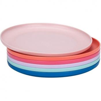 Multicolor Unbreakable Plastic Dinner Plate Set, 9.75-inch, 6 Count
