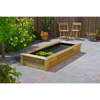 Piscina da Giardino in Legno Quadro Wood 5 Riflessi con Telo UBBINK