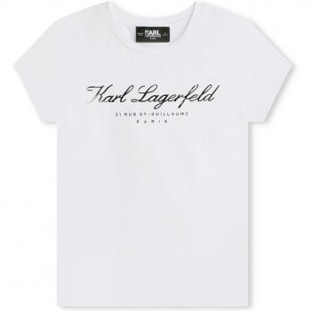 Blanc Karl Lagerfeld Kids T‑shirt Fille 5A – Illustration