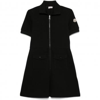 Moncler Women's Large Black Polo Dress – Cotton Blend