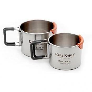 Kelly Kettle: Campingbecher, 2‑Stück Set, Grau, 350 ml & 500 ml