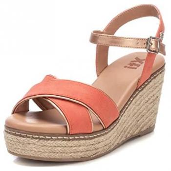 XTI Mod. 141282 Sandalia Mujer, Similpiel Naranja, Tacón 9 cm