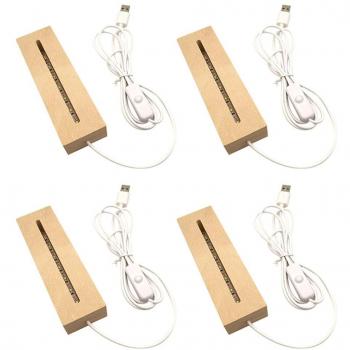Veilleuse en Bois avec Éclairage LED