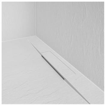 Réception de douche ONA style pierre extra plat blanc