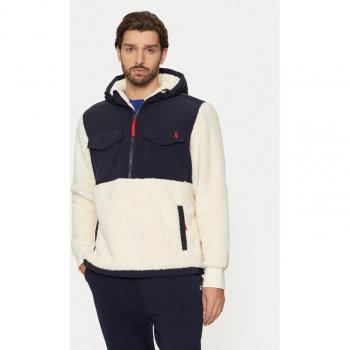 Maglia a Manica Prolungata Polo Ralph Lauren Half Zip in Blu & Beige XL