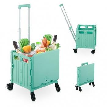 Relaxdays Flexi-Trolley mit Deckel – Türkis