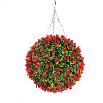 Premium Red Tulip Indoor Hanging Garden – 38 cm