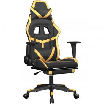 Coussinette Gaming Noire et Dorée en Similicuir – Chaise d'Ordinateur – Vidaxl