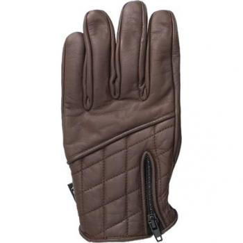 Genuine Cowhide Moto Gloves – All-Brown Leather with Smart Touch Pad