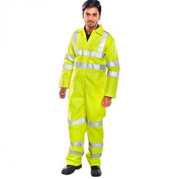 Tesla fire retardant hi-vis anti-static boilersuit saturn yellow 38