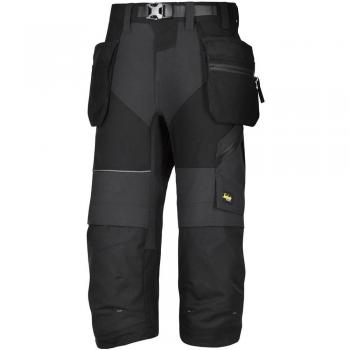 Pantalones Pirata de Trabajo Snickers Workwear FlexiWork+ con Bolsillos Flotantes 6905 Negros Talla 52