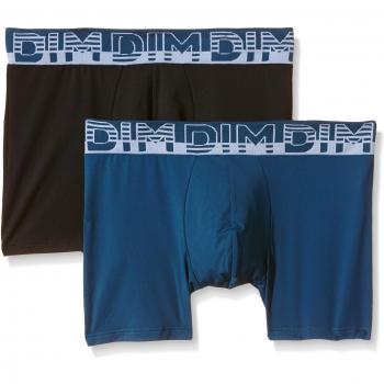 DIM Soft Touch, Culotte para Hombre, Negro / Azul, XL (Pack de 2)