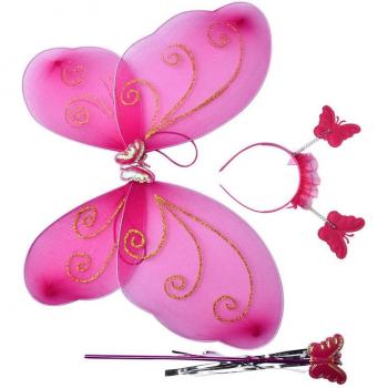 3Pcs Kids Colorful Fairy Princess Costume with Wand and Headband