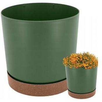 Vase de fleurs rond vert Tubo 12,8 cm