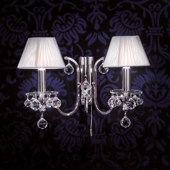 Éclairage Orion Textile Argenté KristallDesign Double Lampe