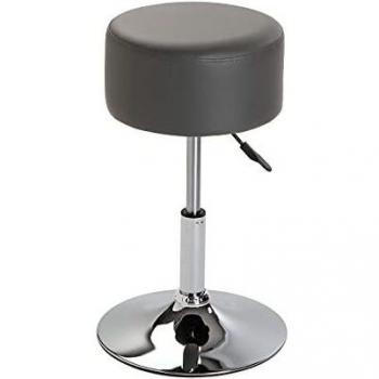 Tabouret rotatif Versa Olivia, 67 x 38,5 x 39 cm, Métal et similicuir, Gris