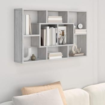 Vidaxl Engineered Wood Wall Shelf in Grey, Sonoma Design (85 x 16 x 52.5 cm)