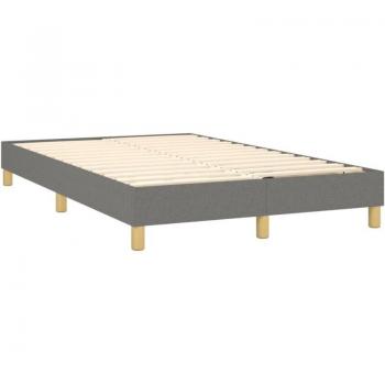 Sommier sur pieds 120x200 cm en tissu gris foncé