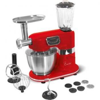 Thomson MixMaster Rouge – Robot Pâtissier 1000 W, 5 L bol, 1,5 L blender