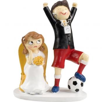 Adorno de pastel boda futbol 14,5 x 19,5 cm