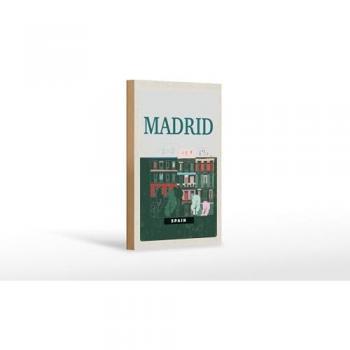 Holzschild Madrid Erinnerungen 12x18 cm Nostalgie Dekoration