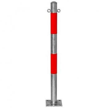 Moravia MORION Feuerverzinkter Sperrpfosten Ø 60 mm mit Rot Reflektierenden Ösen zum Aufdübeln