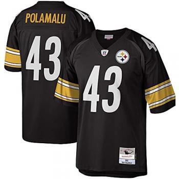 Men’s Mitchell & Ness 2024 Troy Polamalu Black Steelers Legacy Jersey – L Size